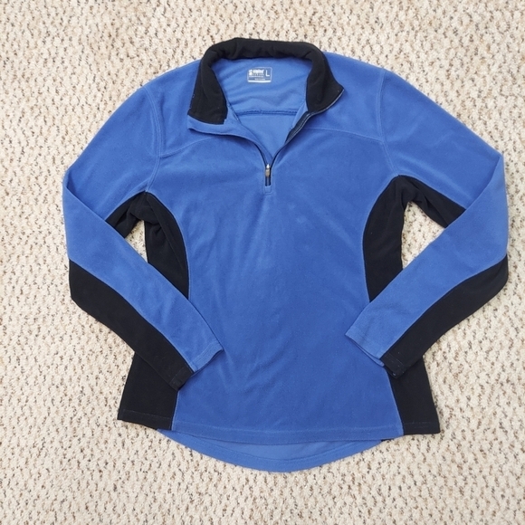Alpine Design Womens Large 1/4 Zip Fleece Top Blue & Black Shirt - Picture 12 of 12